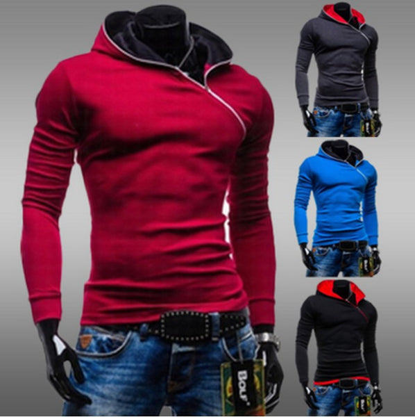 Fashion Side Zip Up Hooded Jacket